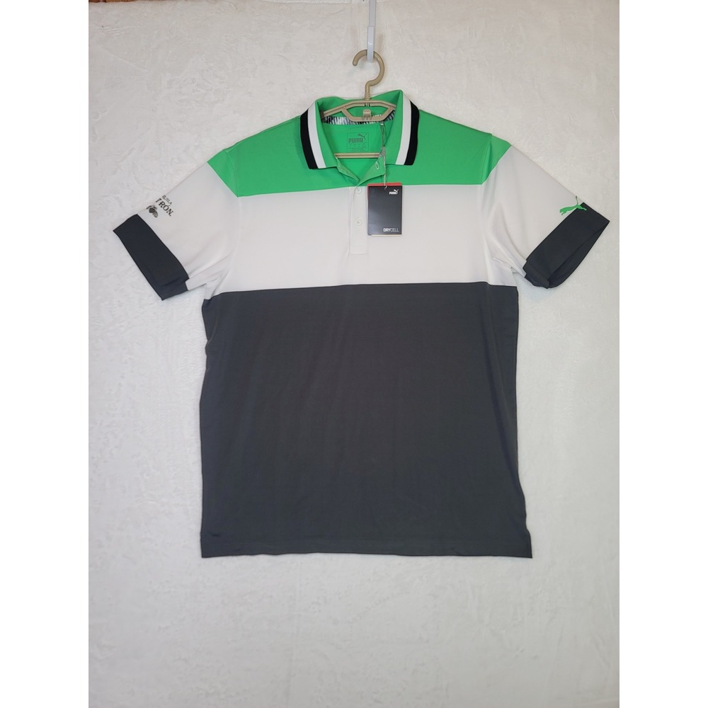 Puma Mens Golf Polo Shirt Tequila Patron DryCell Size L Preppy Party Vacation